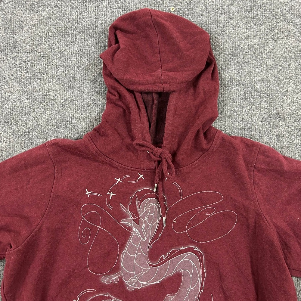 Her Universe Hoodie Womens XL Burgundy Dragon Graphic Pullover Long Sleeve Sweat